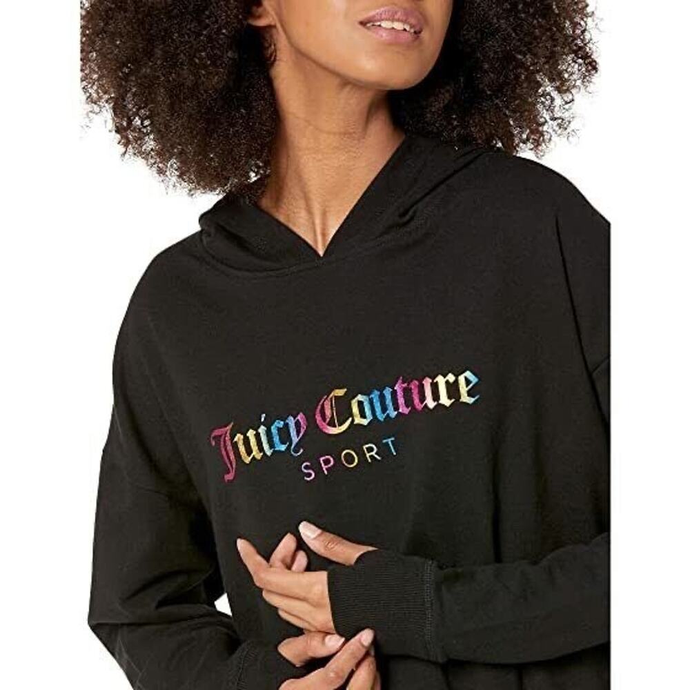 Juicy Couture Sport Womens Hoodie Size Small Ombre Foil Logo Spellout Sweatshirt